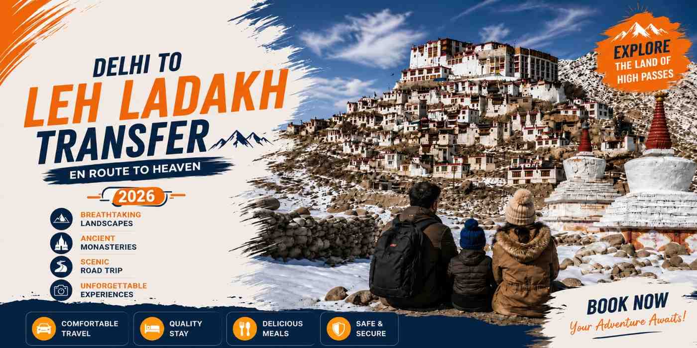 Delhi to Leh Ladakh Shared Transfer